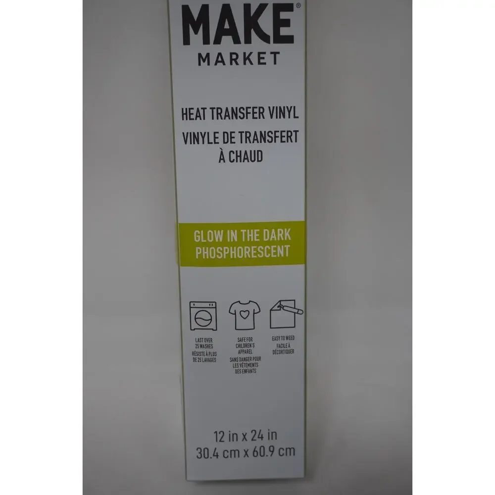 Make Market Heat Transfer Vinyl Phosphorescent Glow InThe Dark Holographic Green